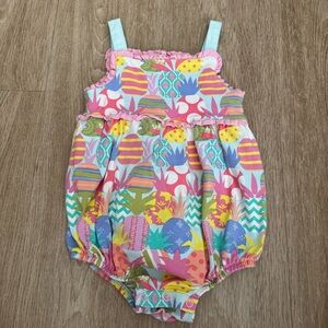 Matilda Jane Pink Multi-Color Pineapple Print One-Piece